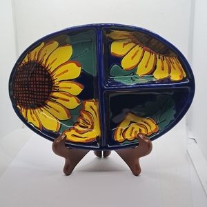 Talavera Pottery Mexician Sunflower Dush